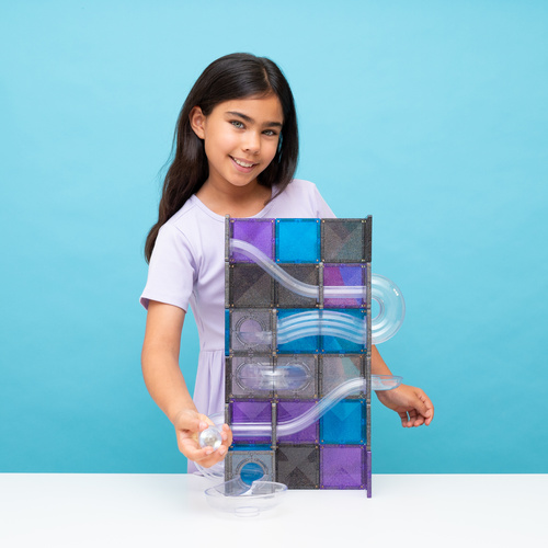 CONNETIX – Magnetic Tiles Ball Run Galaxy Pack - 61 pieces