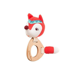 LILLIPUTIENS - Rattle with a wooden teether Alice Fox 3 m + ECO