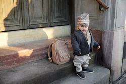 Elodie Details - Winter Beanie - Blue Garden- 1-2 years