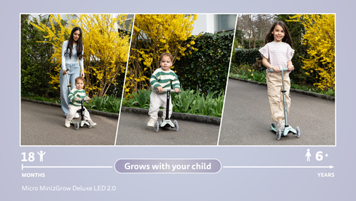MICRO - Mini2Grow Deluxe LED scooter with handlebar, lavender mist