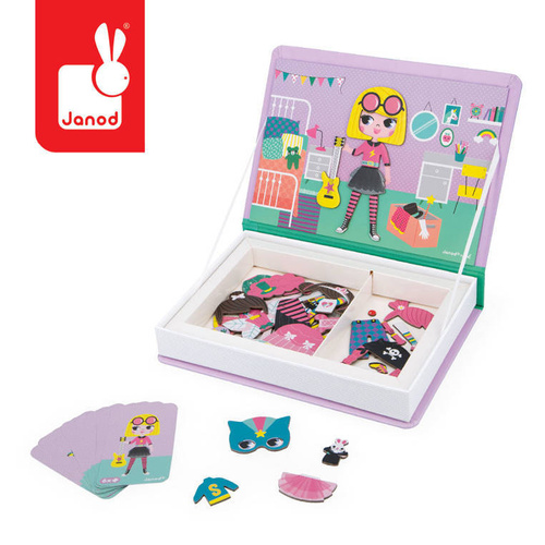 Janod - Magnetic puzzle. Costumes Girl Magnetibook collection 2018