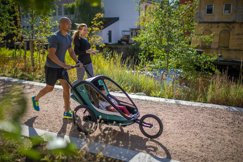 Hamax - Bike trailer for kids COCOON ONE + Jogger wheel - Green/black