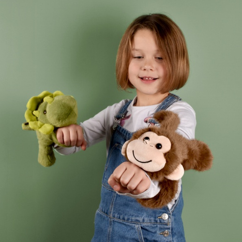 DOUDOU – Podcoll plush monkey slap bracelet, Histoire d'Ours, brown