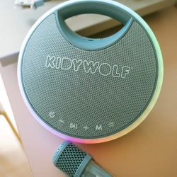 Kidywolf – portable karaoke speaker with microphones Kidykaraoke, blue