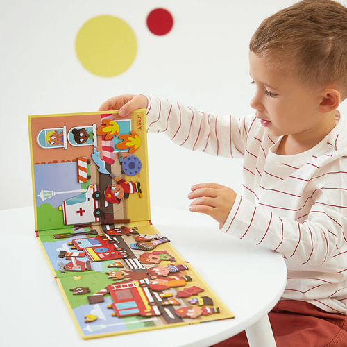 Janod - Magnetyczna układanka Strażacy Magneti'stories 3+