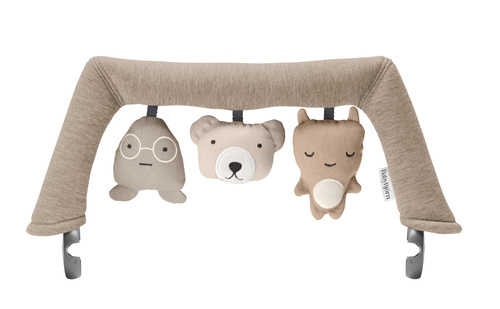 BABYBJÖRN - BLISS MESH bouncer, grey beige + Soft Friends toy