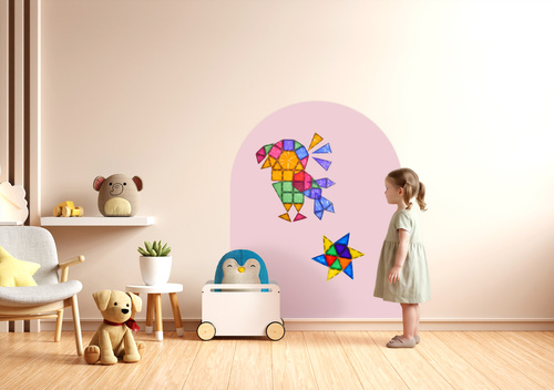 CLEVERCLIXX - magnetic wall sticker 95x75cm, dream pink