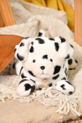 DOUDOU – Les P'tits Relax weighted plush dalmatian dog, Histoire d'Ours, 22 cm, white
