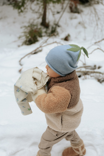 ELODIE DETAILS - winter hat, Furry Knit Beanie, Blueberry Bliss, 1-2yr