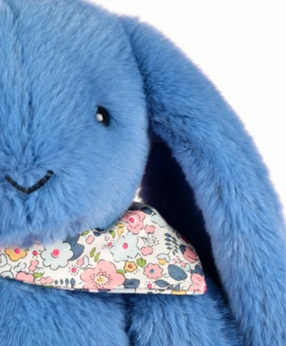 DOUDOU – Lapin Fleurette plush rabbit by Doudou et Compagnie, 35 cm, blue