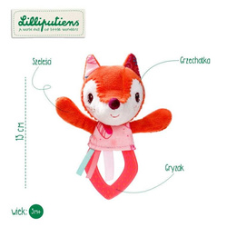 LILLIPUTIENS - A rattle with a teether and a rustling foil Alice the Fox 3m +