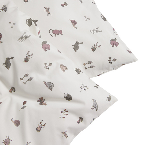 Leander - Baby bedding, 70x100 cm, Forest, Organic Cotton, Dusty Rose