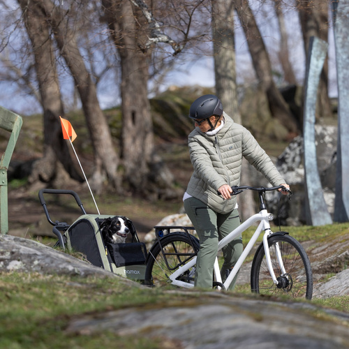 Bicycle trailer for a dog - Hamax Pluto M 35 kg - Green / Black