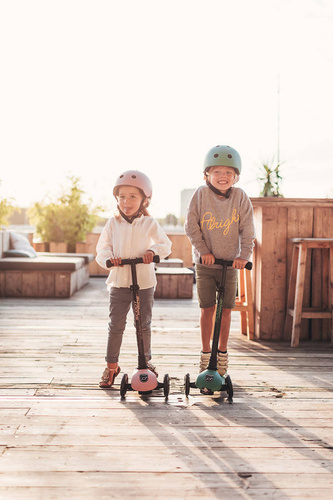 SCOOTANDRIDE - Highwaykick 3 LED - Folding scooter with light-up wheels 3+ Rose