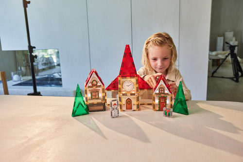 CLEVERCLIXX – Christmas Village Advent Calendar magnetic tiles - 46 el.