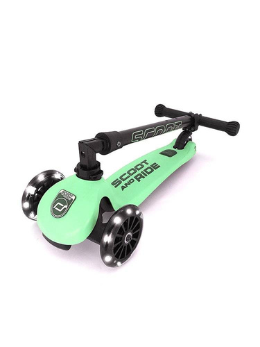SCOOTANDRIDE - Highwaykick 3 LED - Folding scooter with light-up wheels 3+ Kiwi