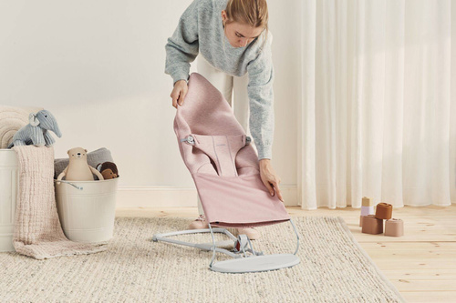 BABYBJORN - Bouncer Bliss - Light grey frame, 3D Jersey, Light pink