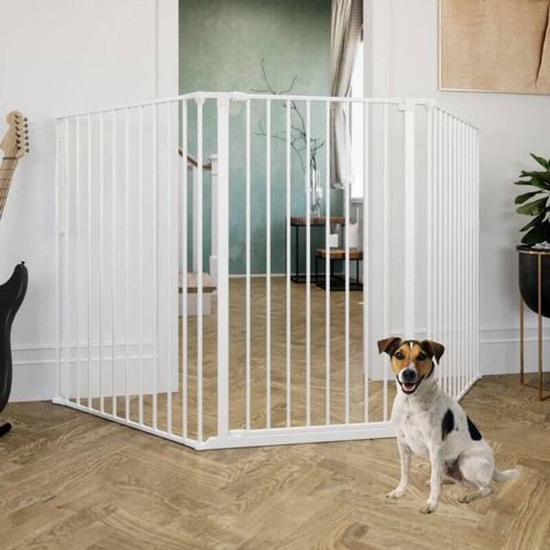 DogSpace - Rocky L Extra Tall Multi Expandable Dog Gate, White (90-221cm)