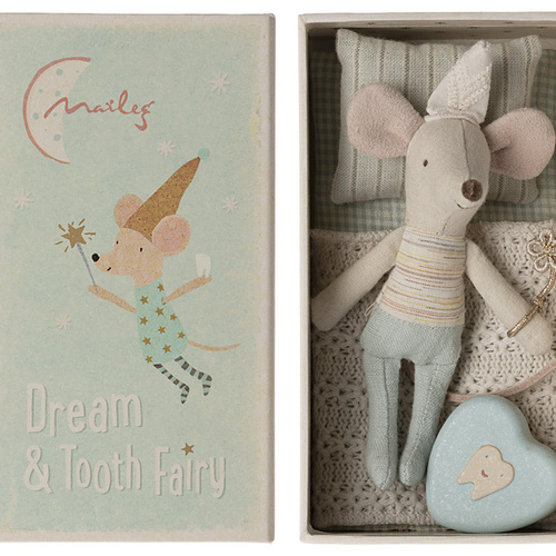 MAILEG - Tooth fairy mouse, Little brother in matchbox