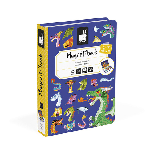 Janod - Magnetyczna układanka Dragon Magnetibook 3-8 lat