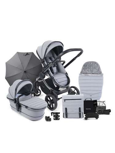 iCandy Peach 7 Pushchair and Carrycot Light  Grey - Complete Bundle