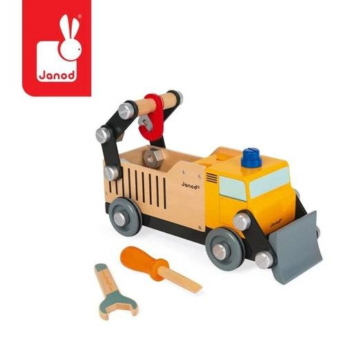 Janod - Wooden construction truck to assemble with Brico'kids tools