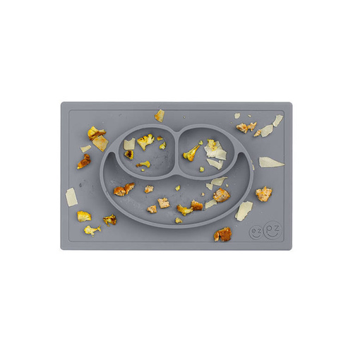 EZPZ - Silicone plate with Happy Mat 2in1 washer, gray