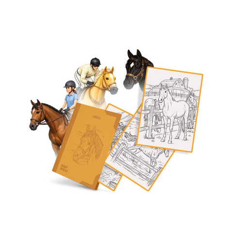 KIDYWOLF – refill set for KIDYDRAW-PAD 8+, Horses