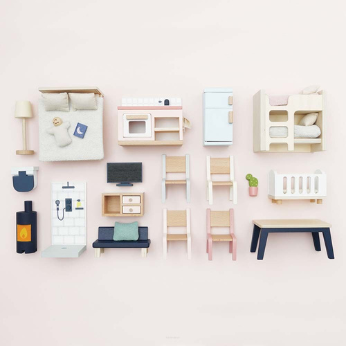 Le Toy Van – Wooden dollhouse furniture, Large set