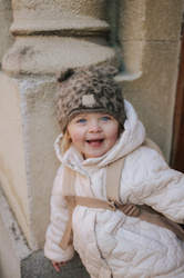 ELODIE DETAILS - winter hat, Furry Knit Beanie, Le Leopard, 2-3yr