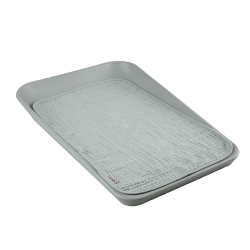 LEANDER - topper for changing mat MATTY™, 2-pack, grey/sage green