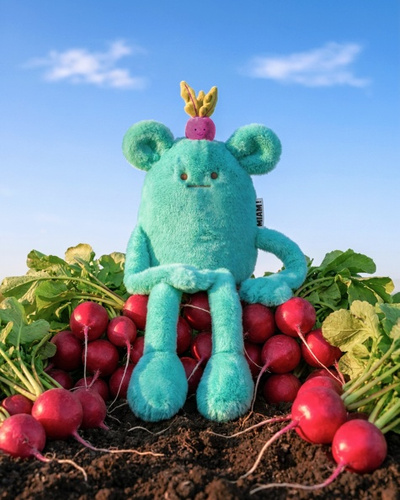 DOUDOU - MIAM! Billie Radish, 60 cm, blue radish