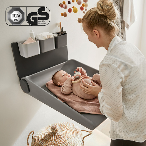LEANDER WALLY™ - WALL MOUNTED CHANGING TABLE, DUSTY GREY