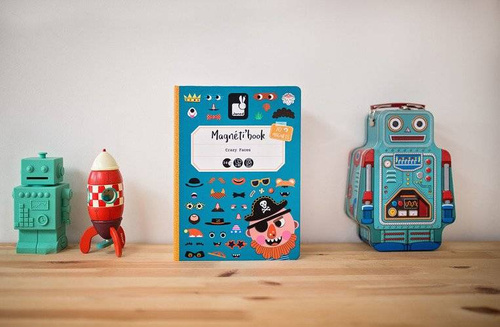 Janod - Magnetic puzzle Funny faces Boy Magnetibook collection 2018