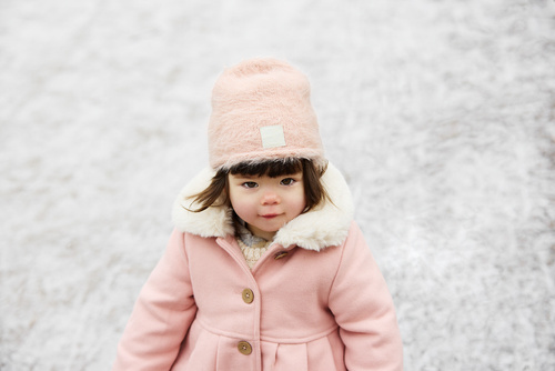 Elodie Details - Furry Knit Beanie - Powder Pink - 2-3 years