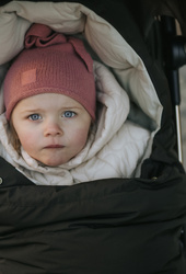 ELODIE DETAILS - winter hat, Furry Knit Beanie, Rosy Bow, 6-12 months