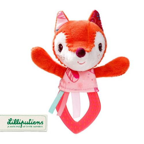 LILLIPUTIENS - A rattle with a teether and a rustling foil Alice the Fox 3m +