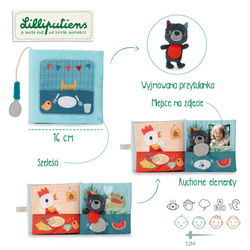 LILLIPUTIENS Activation book with a mini cuddly toy Bon appetit! Wolf Louis 12 m+