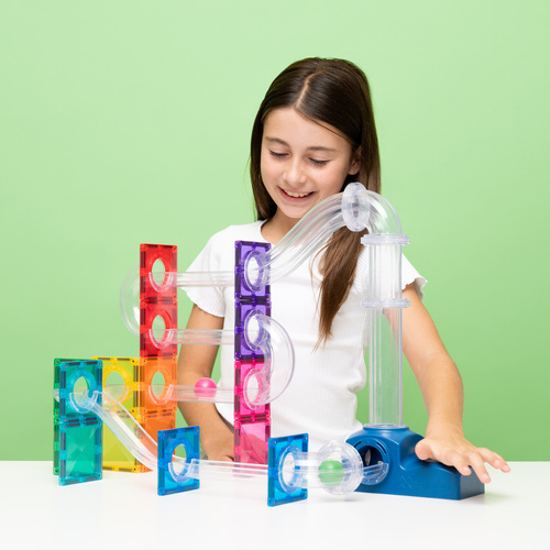 CONNETIX – Magnetic Tiles Ball Run Launcher Pack - 47 pieces