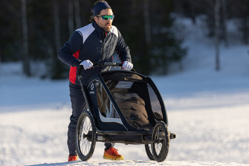 Hamax - Bike trailer for kids  BREEZE ONE + Jogger wheel - Navy/cream