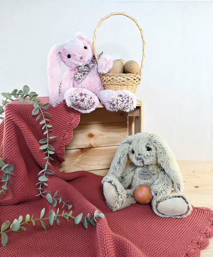 DOUDOU – plush rabbit Histoire d'Ours, 25 cm, pink