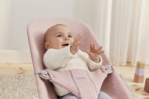 BABYBJORN - Bouncer Bliss - Light grey frame, 3D Jersey, Light pink