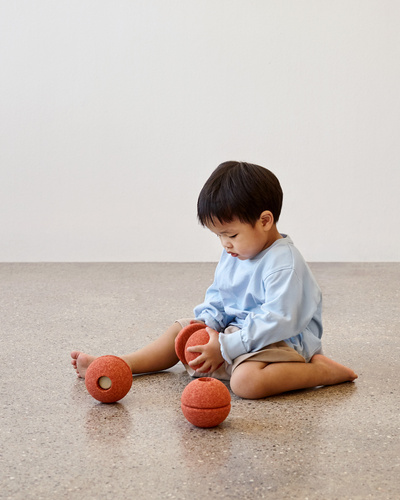 MODU - 3x Foam Ball, burnt orange / dusty green