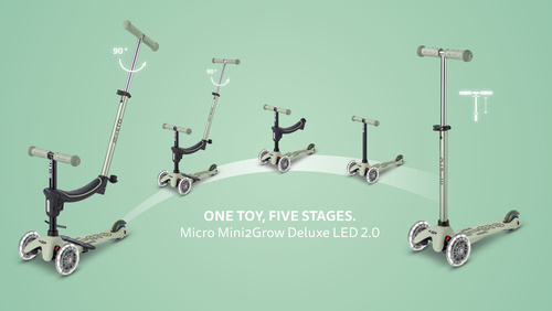MICRO - Mini2Grow Deluxe LED scooter with handlebar, olive sage