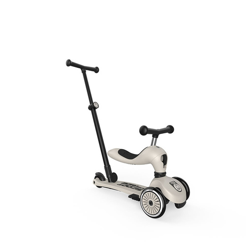 SCOOTANDRIDE - Highwaykick 1 Push and Go 2in1 Ride-on and Scooter with Handle for 1-5 Years, Miffy Ash