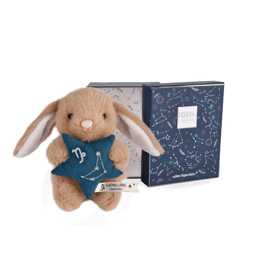 DOUDOU – DOUDOU ASTRO plush rabbit with zodiac sign, Doudou et Compagnie, 12 cm, Capricorn