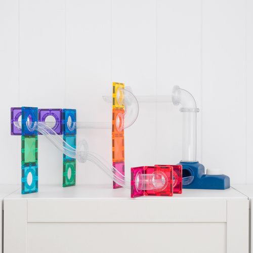 CONNETIX – Magnetic Tiles Ball Run Launcher Pack - 47 pieces