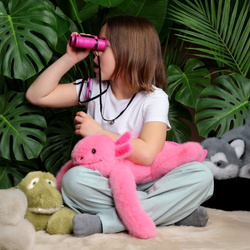 DOUDOU – Histoire d'Ours weighted plush axolotl, 50 cm, neon pink