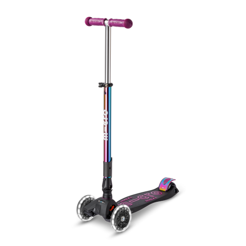 MICRO - foldable three-wheeled scooter Maxi Deluxe LED, purple neochrome