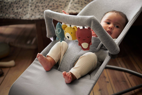 BABYBJÖRN - Bouncer Bliss - Light grey, 3D Jersey + Toy